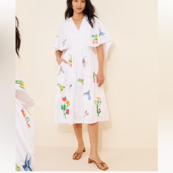 Fanm Mon Swazo Midi Dress White - Picture 1 of 8